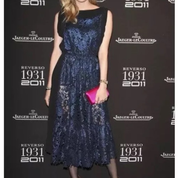 Vionnet dress metallic blue lace silk 8 - Picture 3 of 8